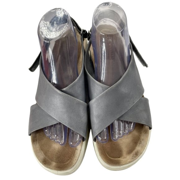 Ecco Women's Corksphere Gray Leather Strappy Platform Sandals EU 41/US 10-10.5 - Picture 2 of 9